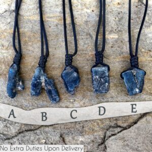 Raw Blue Kyanite Necklace, Natural Bohemian Jewelry, Emotional Healing & Throat Chakra Crystal Necklace, Spiritual Gifts for Him / Her
