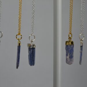 Raw Kyanite Crystal Necklace On Stainless Steel // Natural Healing Gemstone // Boho Necklace // Hypoallergenic // Unisex Kyanite Jewelry