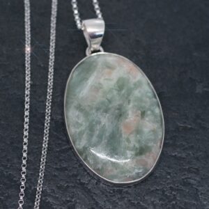 Spring Meadow - Green & Orange Kyanite Sterling Silver Necklace