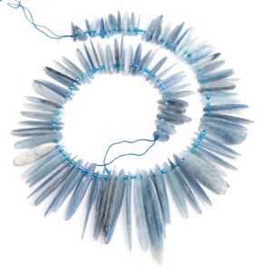 10-40mm Blue Kyanite Beads Grade Aaa Genuine Natural Gemstone Full Strand Graduated Oval Stick Slice Loose Beads 16" (123085-2647)