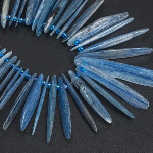 10-40mm Blue Kyanite Beads Grade Aaa Genuine Natural Gemstone Full Strand Graduated Oval Stick Slice Loose Beads 16" (123083-2647)