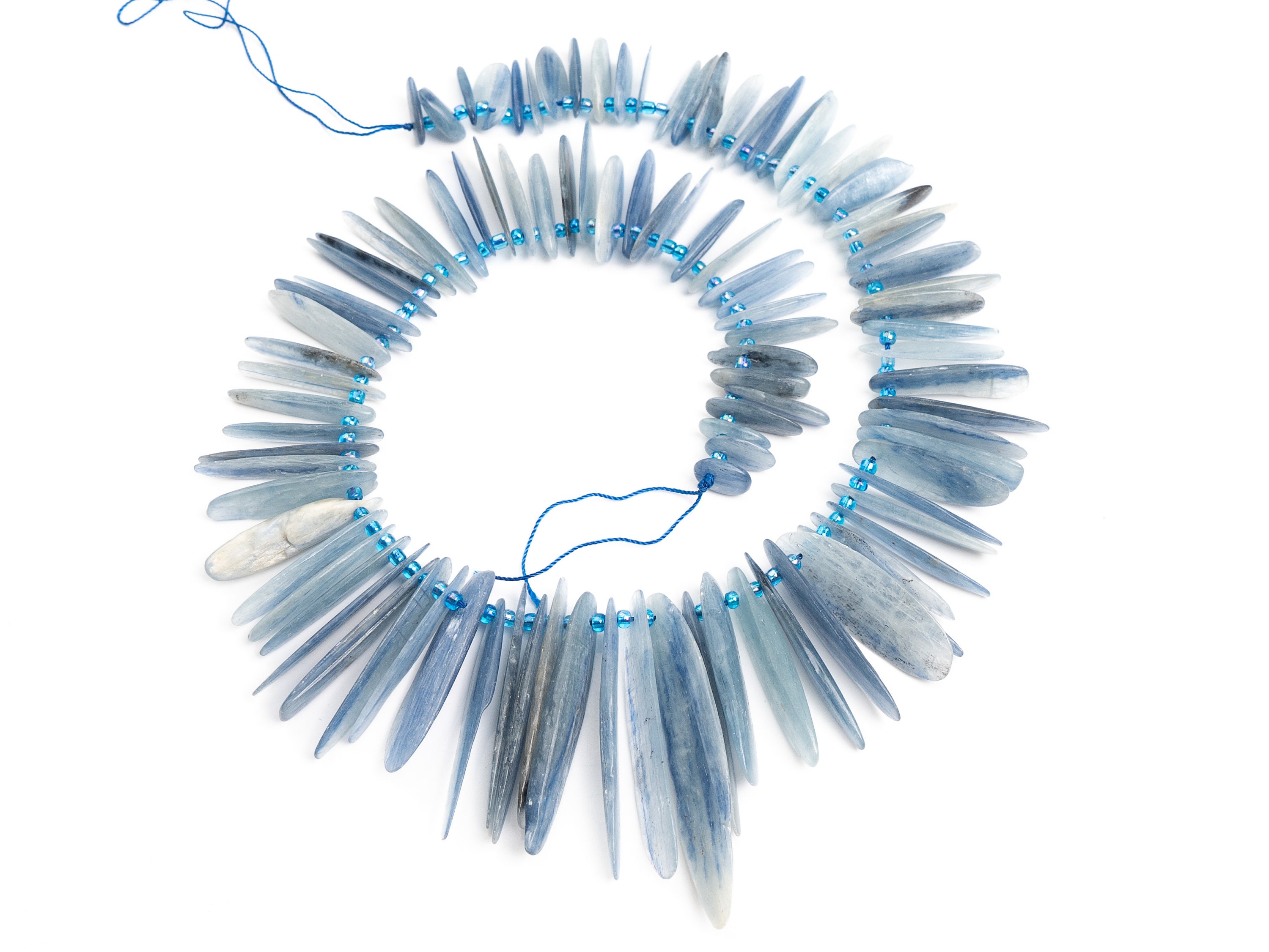 10-40mm Blue Kyanite Beads Grade Aaa Genuine Natural Gemstone Full Strand Graduated Oval Stick Slice Loose Beads 16"  (123085-2647)