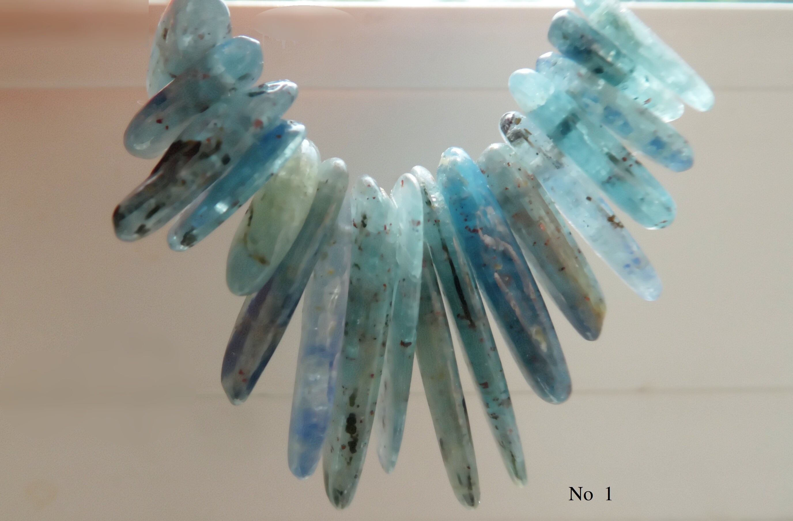 Alabaster Kyanite Stick 12-25mm Beads-2in Strand Spike Natural Graduated Gemstone -jewelry Making Craft Beads