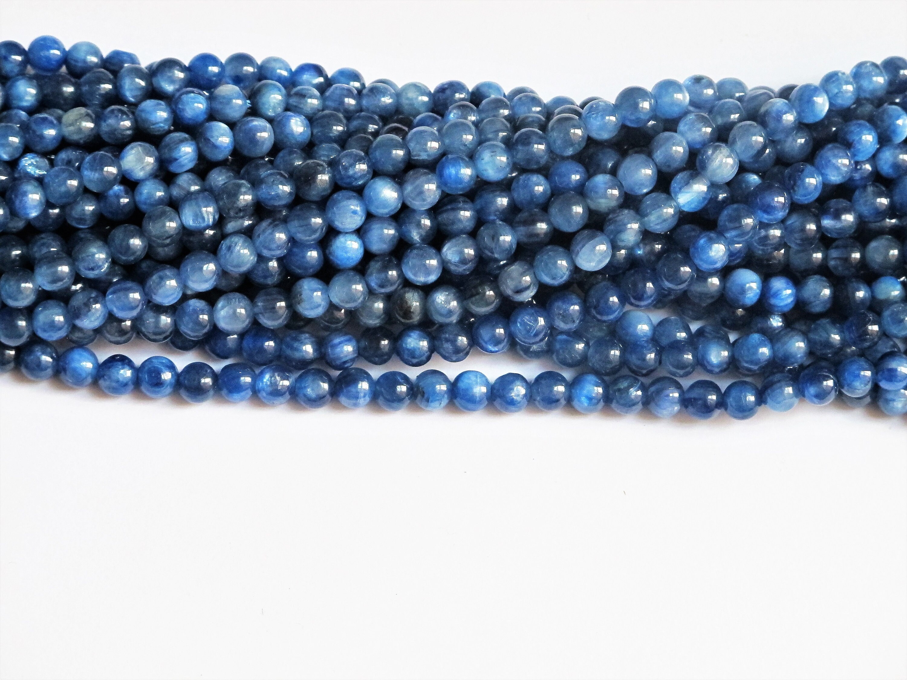Blue Kyanite Beads. Top Quality Kyanite Beads 5mm. Genuine Gemstone. Full Strand 16''