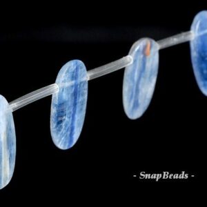 Blue Kyanite Gemstone Blue Grade A Oval Topdrill 25x11mm Loose Beads 8 Beads (90143949-175)