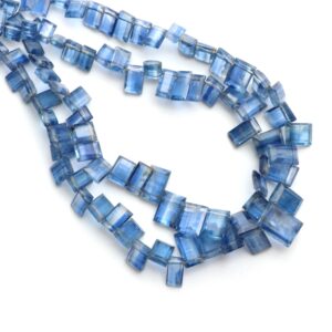 Kyanite Faceted Rectangle Beads, 6x4mm To 8x12mm, Kyanite Jewelry Handmade Gift For Women, 14 Inches Full Strand, Price Per Strand