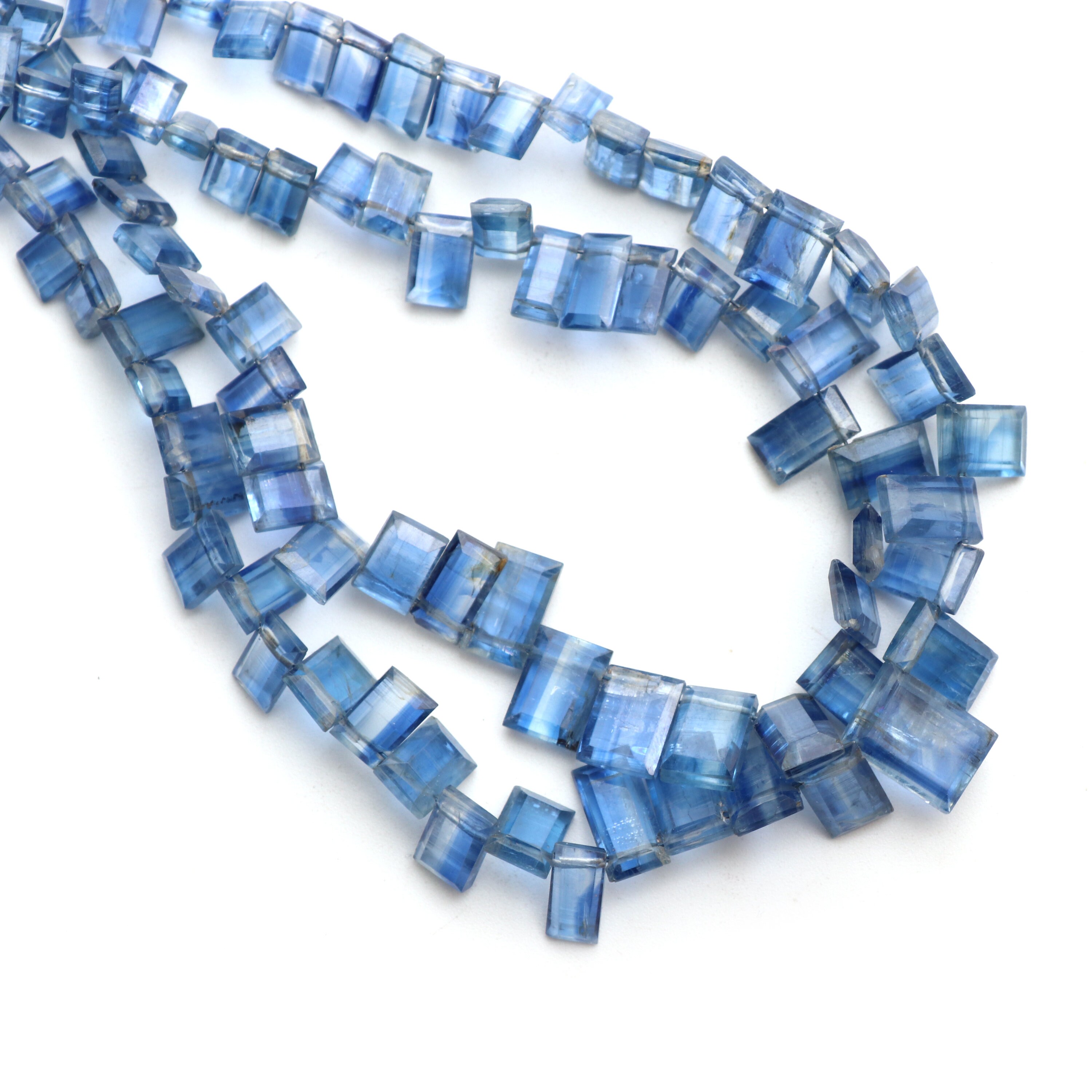 Kyanite Faceted Rectangle Beads, 6x4mm To 8x12mm, Kyanite Jewelry Handmade Gift For Women, 14 Inches Full Strand, Price Per Strand