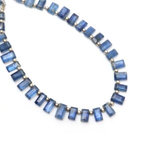 Kyanite Faceted Rectangle Beads, 4x7 mm to 4.5x8 mm, Kyanite Jewelry Handmade Gift For Women, 8 Inches Full Strand, Price Per Strand