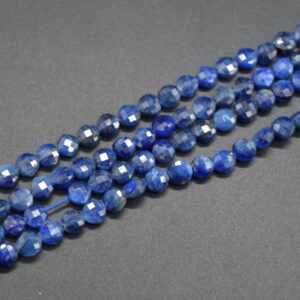 Kyanite Gemstone Faceted Coin Disc Beads - 4mm - 15" Strand