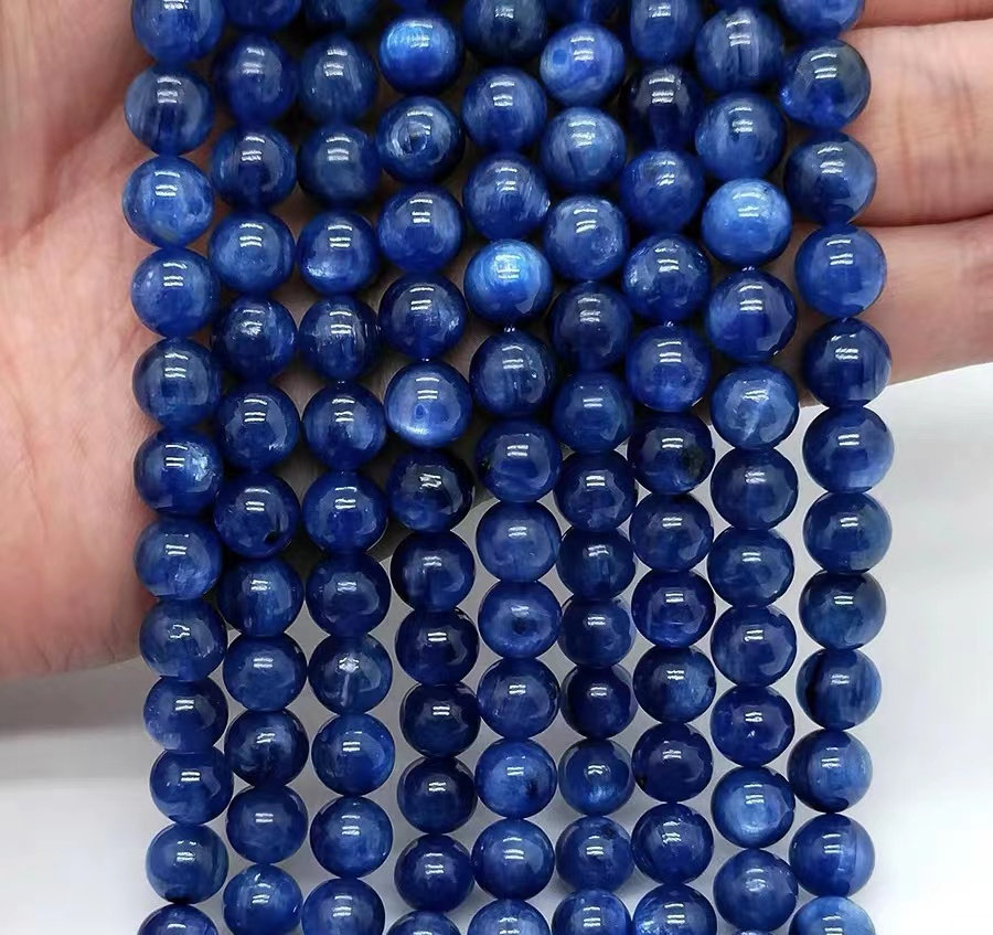 Natural Aaaaa Blue Kyanite Beads,6mm/8mm/10mm/12mm Natural Beads Supply,15 Inches One Starand