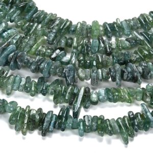 Natural Blue Green Kyanite Gemstone Irregular Slice Stick Points 9-15mm Loose Beads 7.5 Inch Half Strand (80019444-d575)