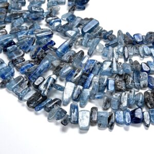 Natural Blue Kyanite Gemstone Irregular Slice Stick Points 8-14mm Loose Beads 7 Inch Half Strand (80019443-d575)