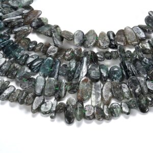 Natural Dark Blue Kyanite Gemstone Irregular Slice Stick Points 10-18MM Loose Beads 7.5 inch Half Strand (80019451-D575)