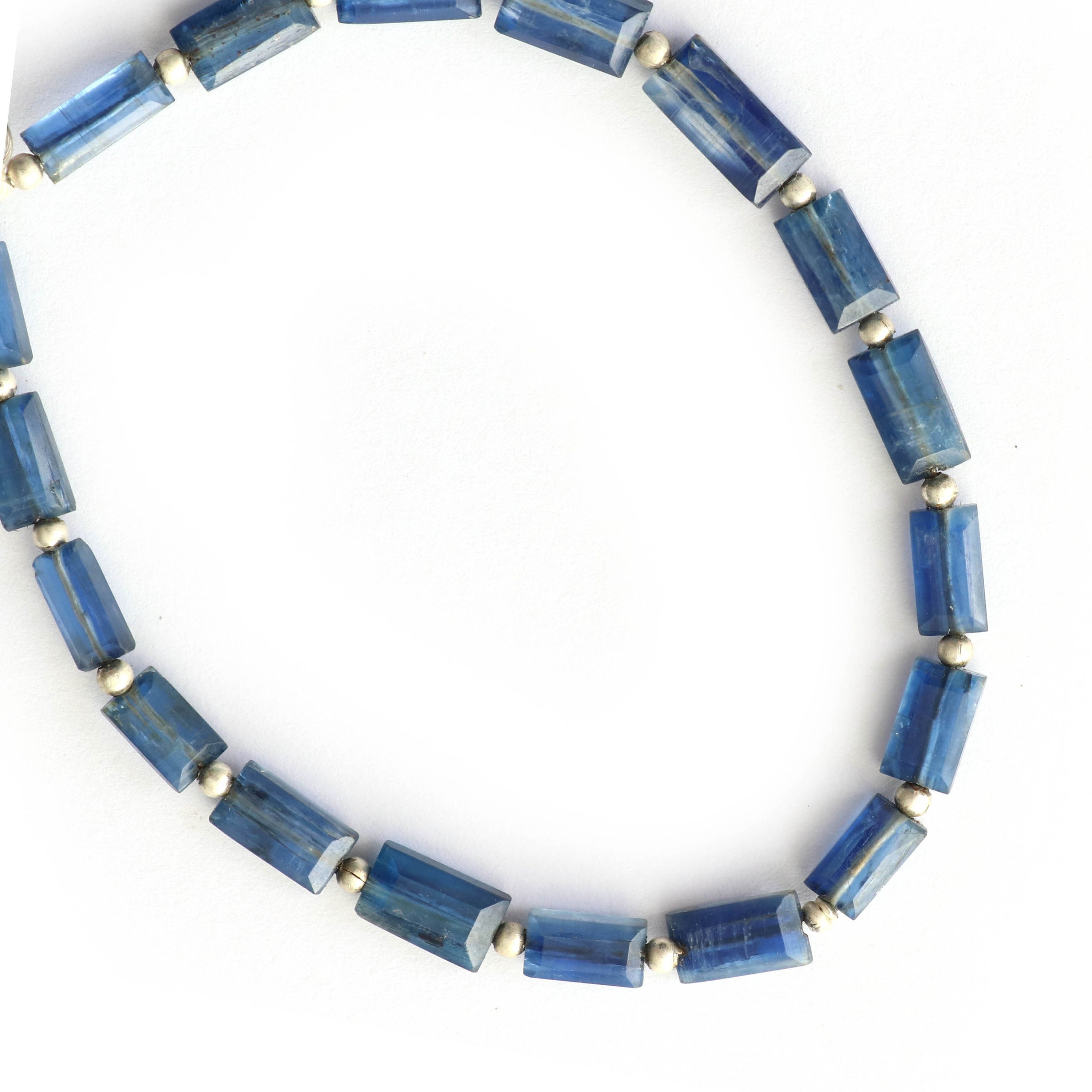Natural Kyanite Faceted Rectangle Top Drill Beads, 5x8 Mm To 5x11 Mm, Kyanite Rectangle Beads, Kyanite Top Drill Beads, 8 Inch Strand