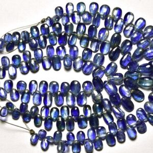 Kyanite Pear Beads - 7 Inches,natural Beautiful Kyanite Smooth Pear Briolettes,size Is 5x7-6x10mm #864