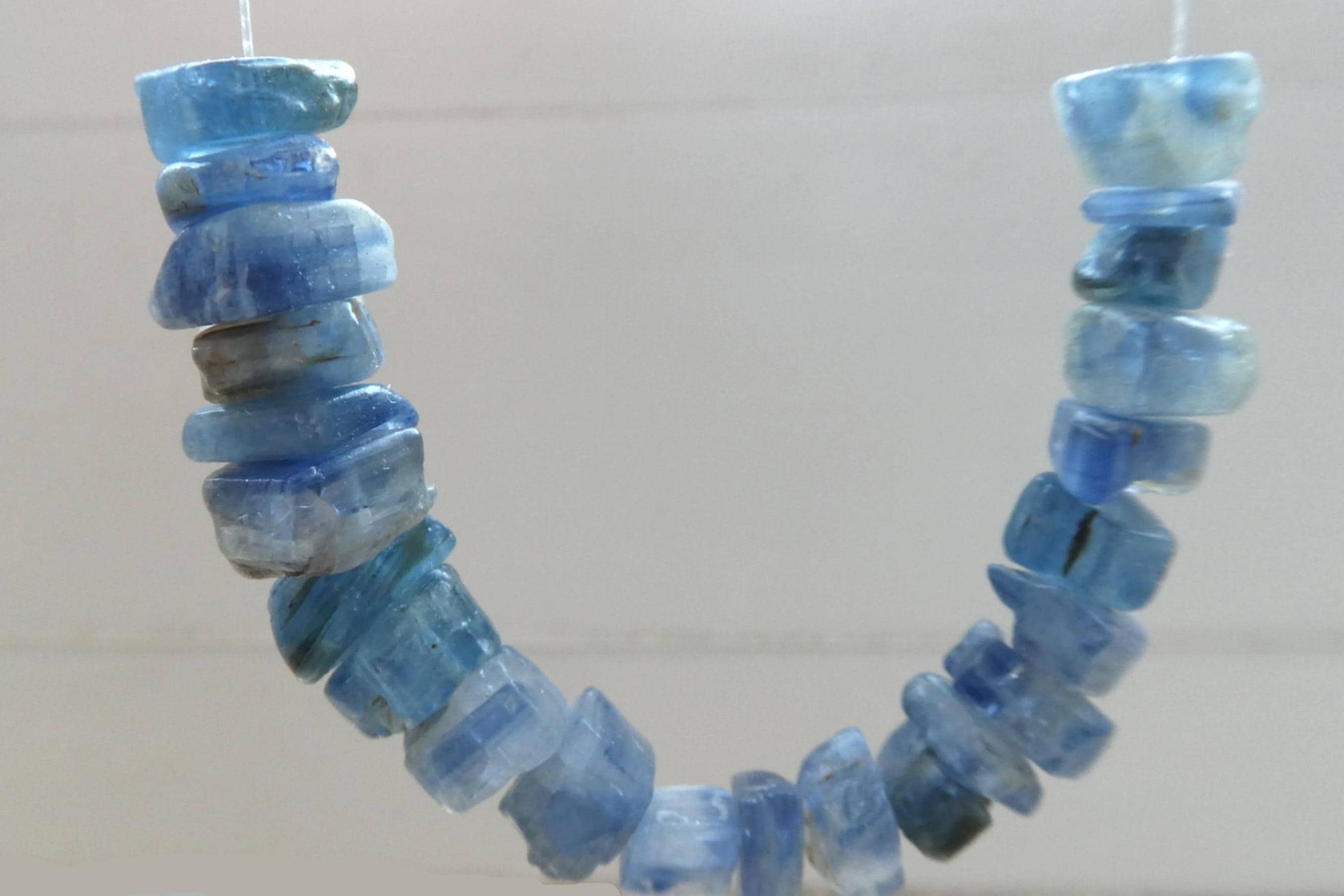 Raw Blue Kyanite Square 6-9mm Beads- 3in Strand Gemstone-jewelry Making -natural Bracelet Craft Beads