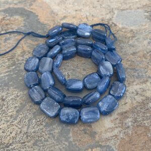 Kyanite Rectangle Beads, 10 x 8 x 3mm, 16 inch strand