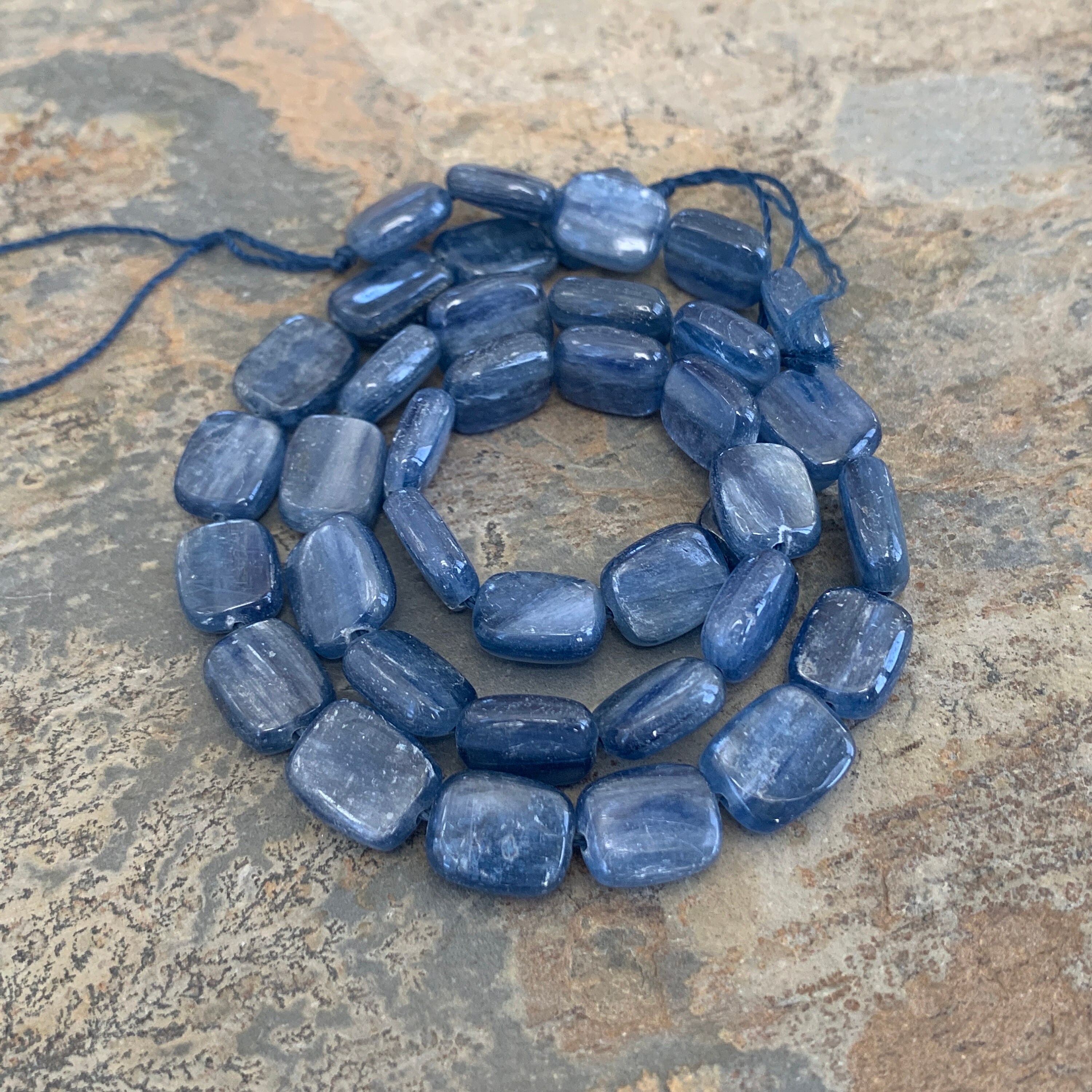 Kyanite Rectangle Beads, 10 X 8 X 3mm, 16 Inch Strand