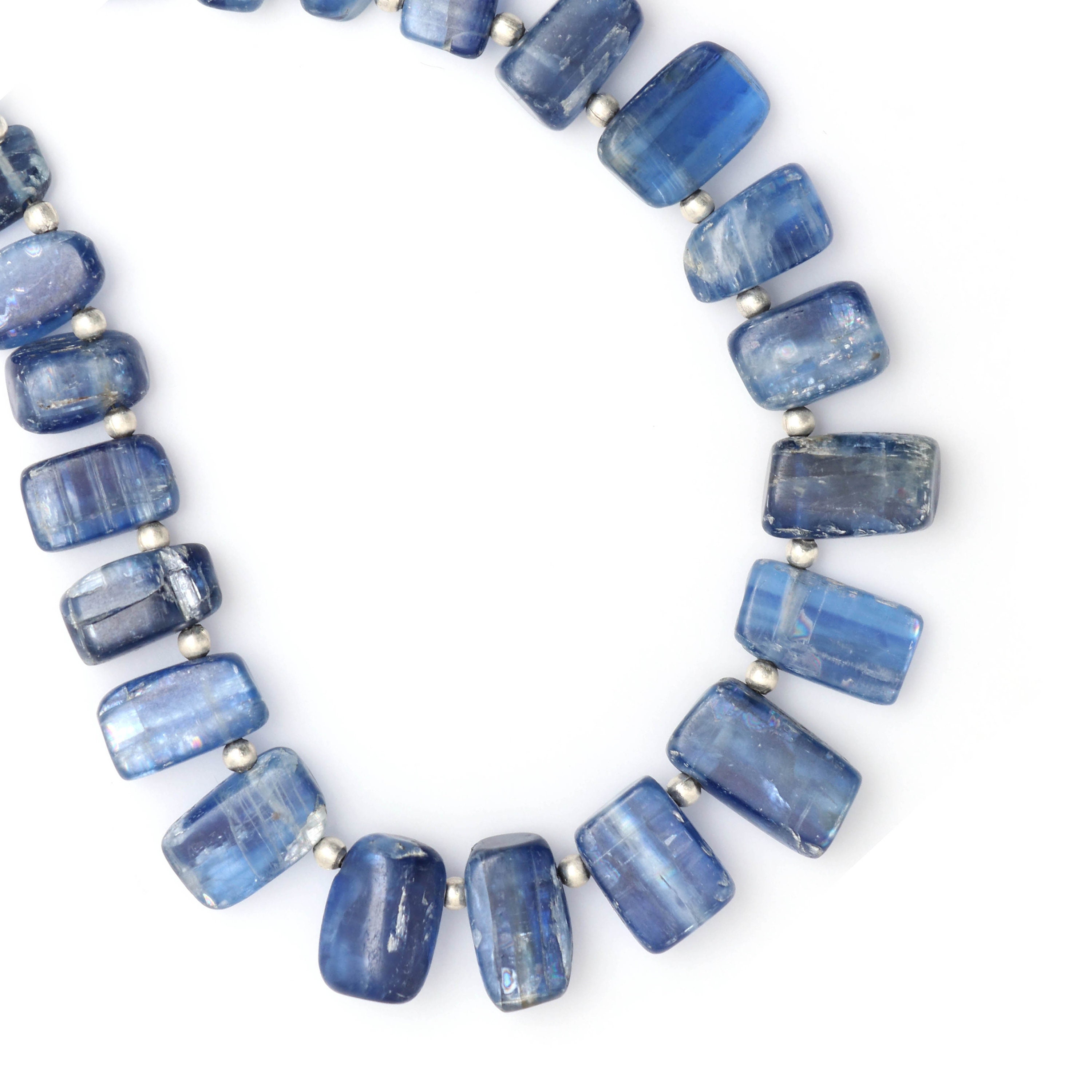 Kyanite Smooth Slice Side Drill Beads , Kyanite Side Drill -8x5 Mm To 14x8 Mm - Kyanite Smooth Slice -gem Quality, 8 Inch, Price Per Strand