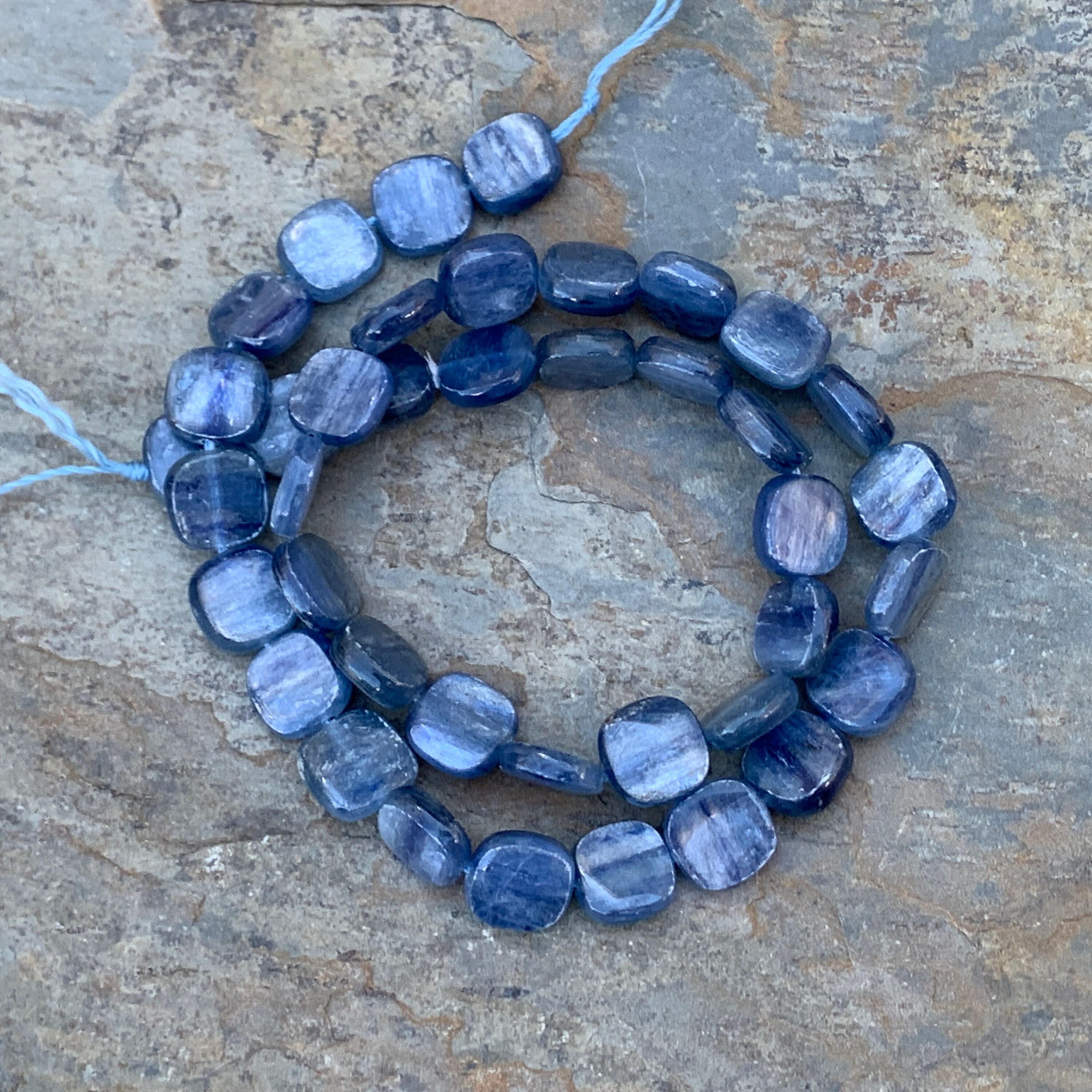 Square Kyanite Beads, 10 X 4mm, 16 Inch Strand