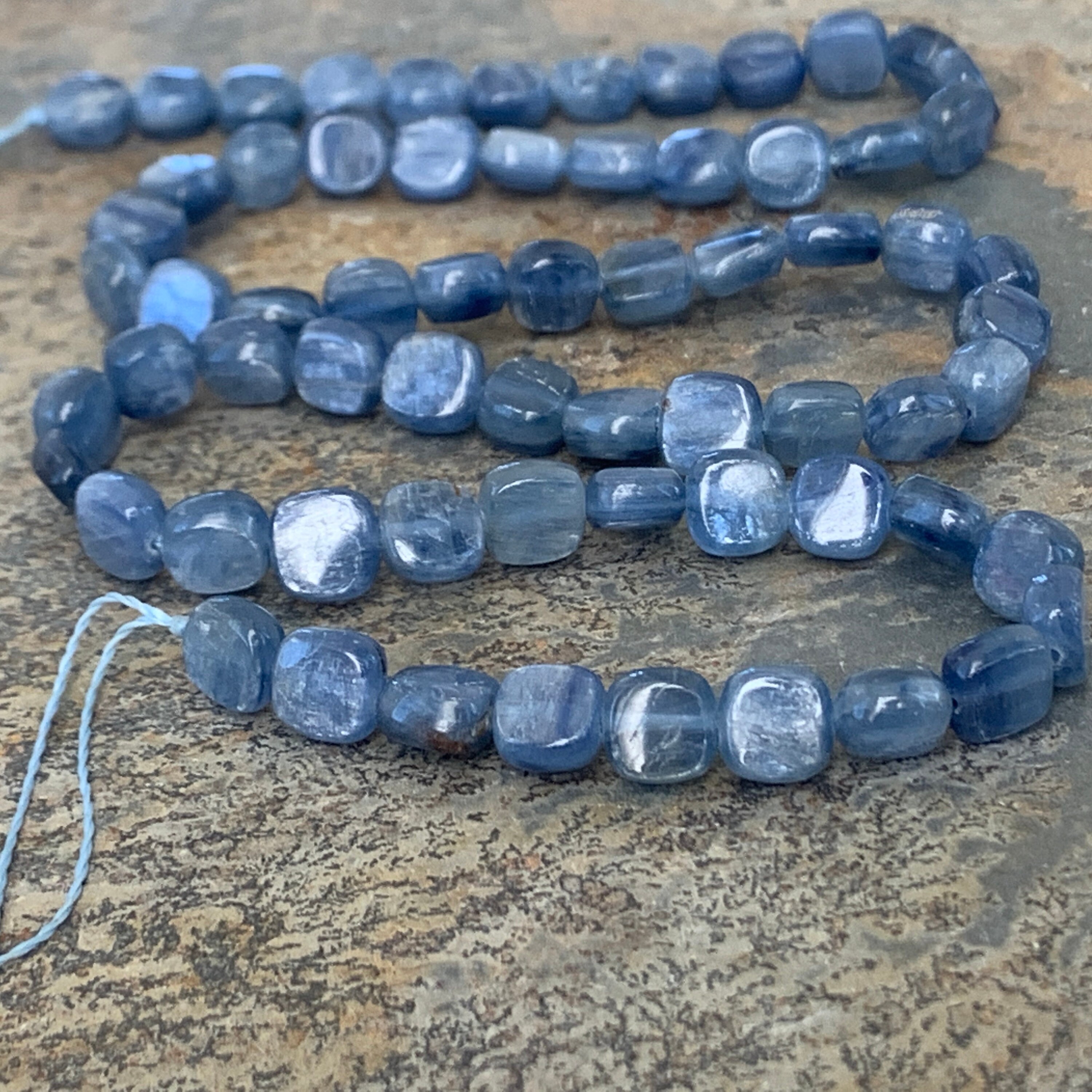 Kyanite Square Beads, 6 X6 X 2.5mm, 16 Inch Strand