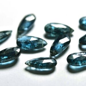 Teal Blue Moss Kyanite - 6 Pcs,Natural Amazing Teal Blue Kyanite Side Drilled Pear Faceted Briolettes,Rare Kyanite,Size is 6 x11mm #926