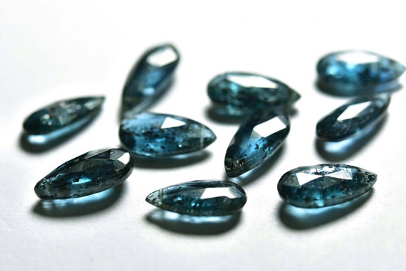 Teal Blue Moss Kyanite - 6 Pcs,natural Amazing Teal Blue Kyanite Side Drilled Pear Faceted Briolettes,rare Kyanite,size Is 6 X11mm #926 Teal Blue Moss Kyanite - 6 Pcs,natural Amazing Teal Blue Kyanite Side Drilled Pear Faceted Briolettes,rare Kyanite,size Is 6 X11mm #926