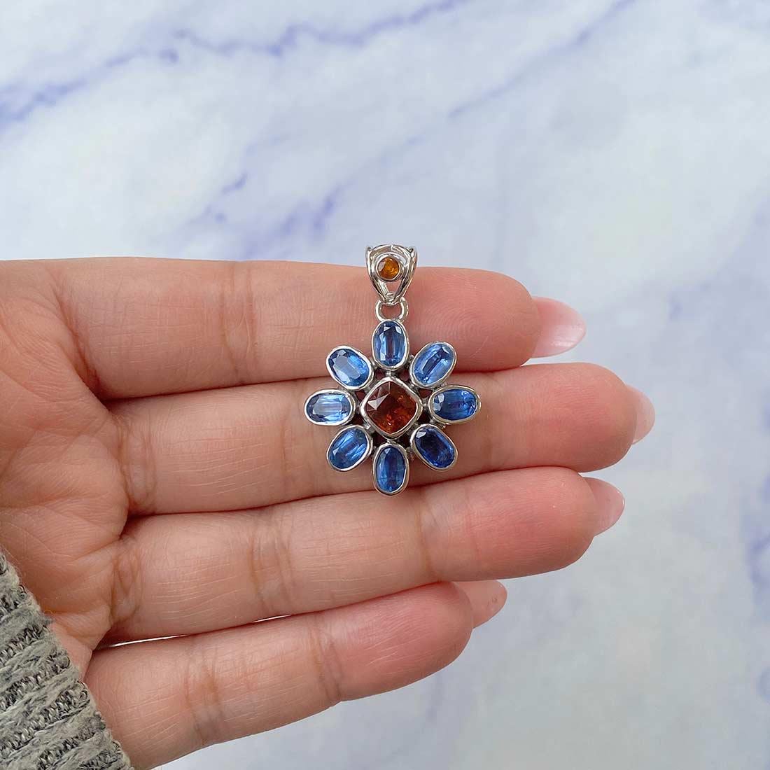 Kyanite Pendant / 925 Sterling Silver Pendant / Healing Gemstone / Gift For Her / Kyanite Jewelry / Cushion Cut / Dainty Pendant Kyn-ccp-36.