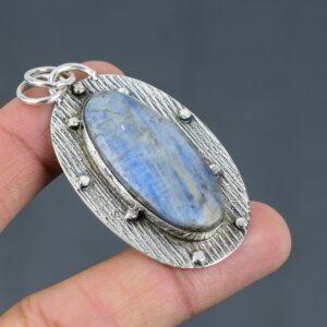 Kyanite 925 Sterling Silver Pendant: Handmade Gemstone Jewelry