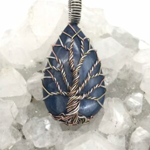 Beautiful Wire Wrapped Kyanite Tree of Life Pendant