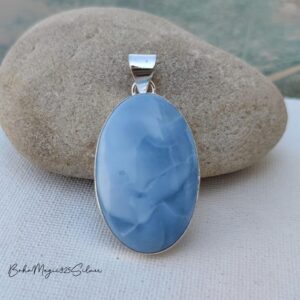 Blue Kyanite 925 Sterling Silver Oval Pendant - Handmade