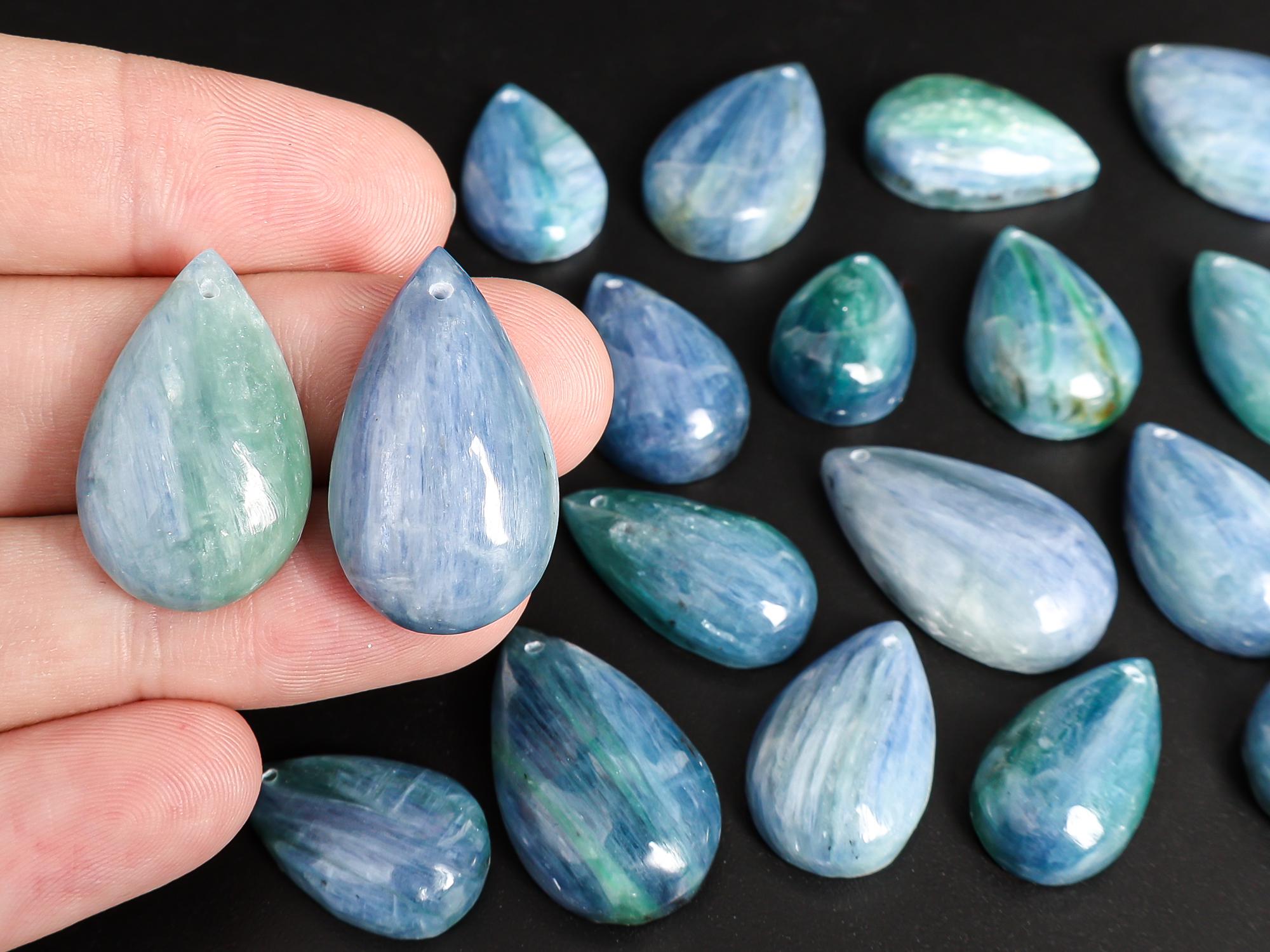 Genuine Natural Blue Kyanite Pendant Top Drilled Grade Aaa One Of A Kind Gemstone