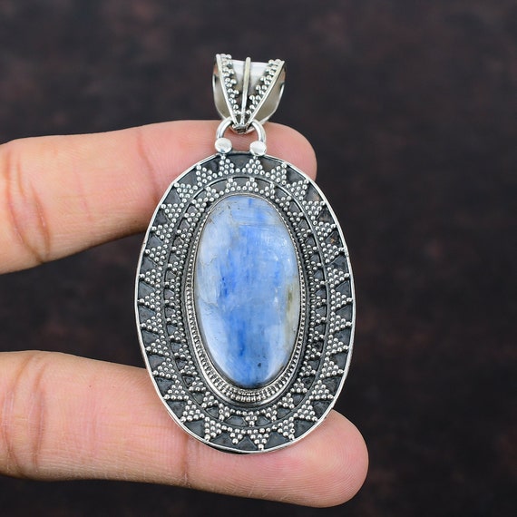 Handmade Kyanite Pendant: 925 Sterling Silver Gemstone Jewelry