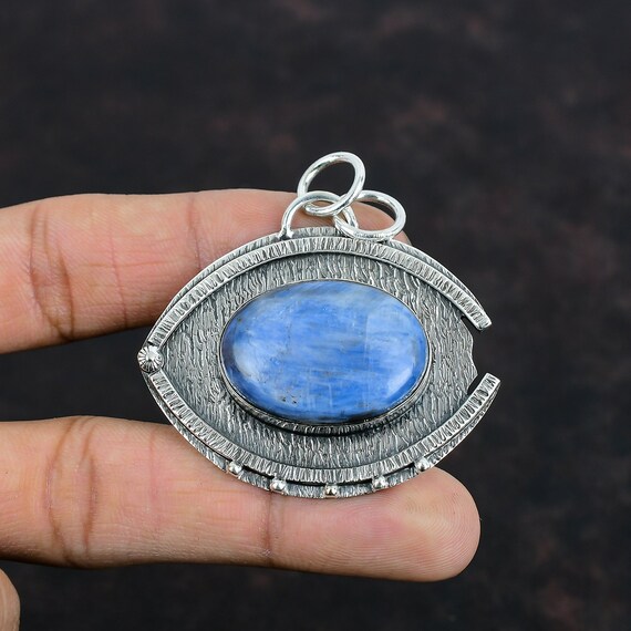 Handmade Kyanite Pendant: 925 Sterling Silver Gemstone Jewelry