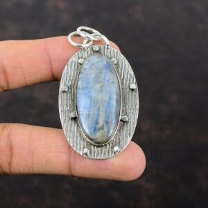 Handmade Kyanite Pendant: 925 Sterling Silver Gemstone Jewelry