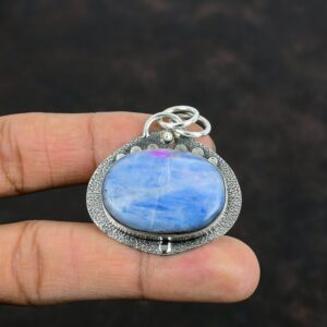 Handmade Kyanite Pendant: 925 Sterling Silver Dainty Jewelry