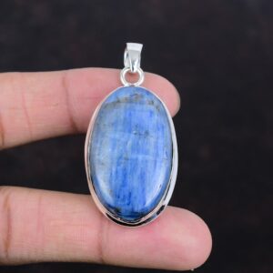 Handmade Kyanite 925 Sterling Silver Pendant - Designer Gemstone Jewelry