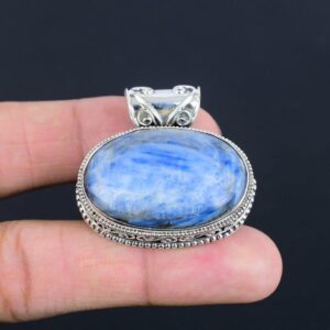 Handmade Kyanite Pendant: Vintage 925 Sterling Silver, Women's Jewelry