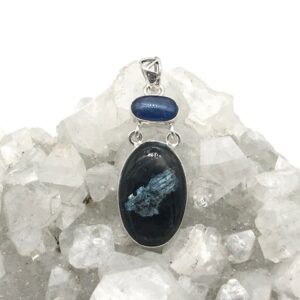 Larvikite and Kyanite Pendant