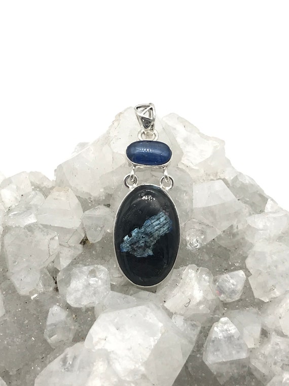 Larvikite And Kyanite Pendant