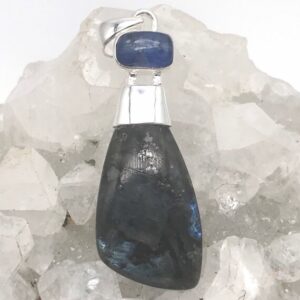 Larvikite and Kyanite Pendant
