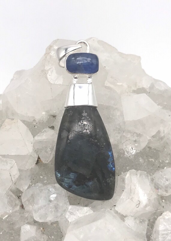 Larvikite And Kyanite Pendant