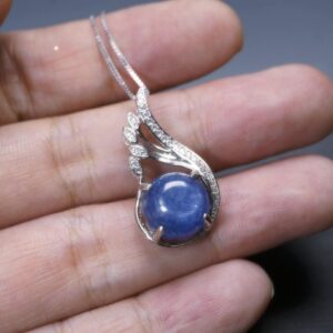 Kyanite Necklace Full 925 Sterling Silver Peacock Phoenix Pendant