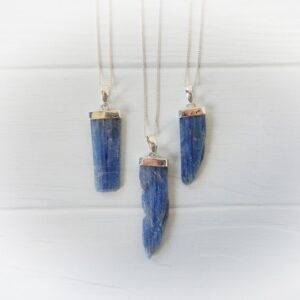 Kyanite Necklace Sterling Silver • Raw Blue Kyanite Necklace • Healing Crystal •, Natural Blue Kyanite Pendant • Gift for Crystal Lover