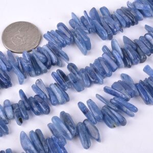 0126  15mm to 18mm  Natural blue kyanite Chips sticks loose gemstone beads 16"