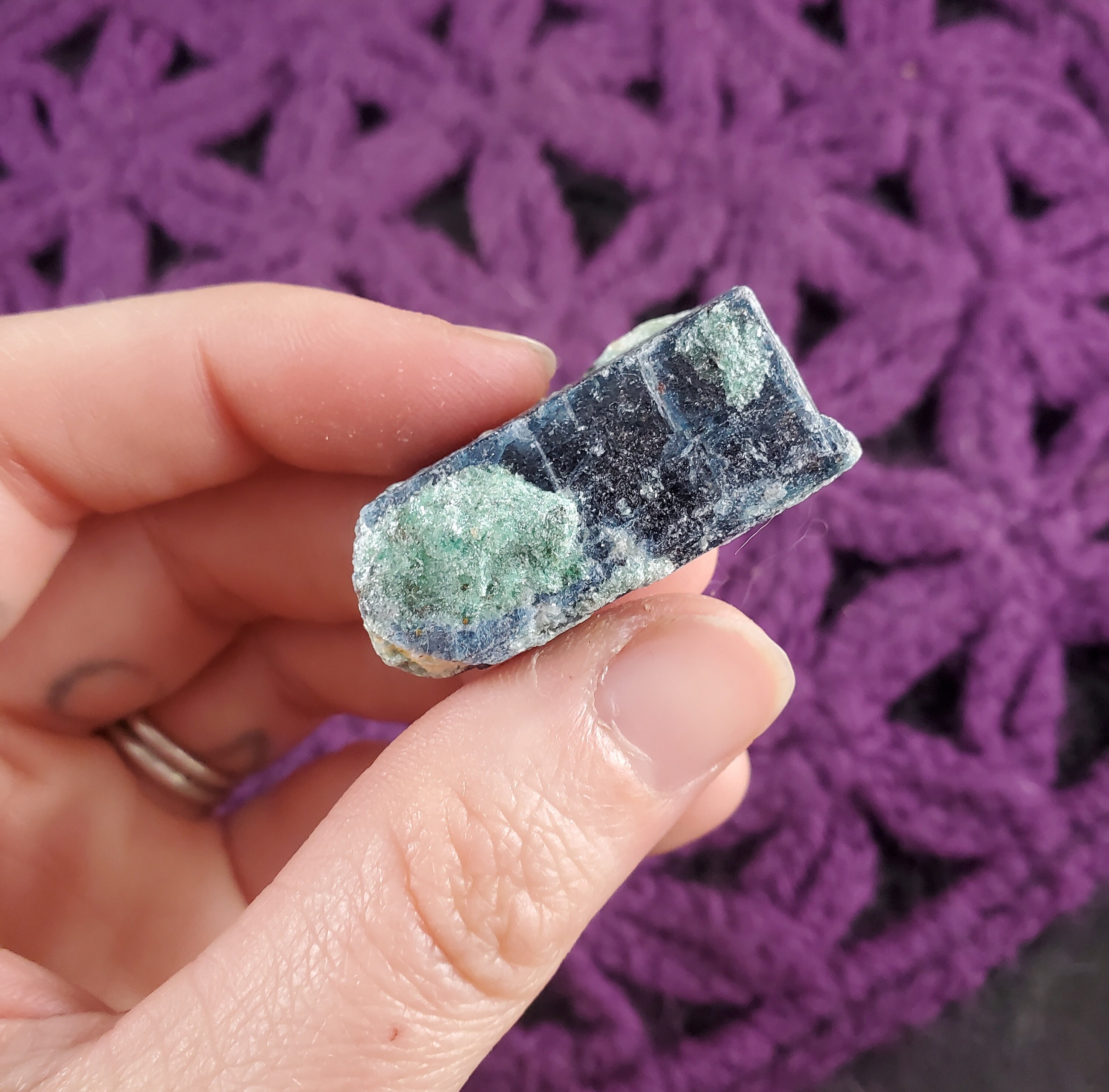 Blue Kyanite Blade With Fuchsite Natural Raw Crystal Stones Rough Blue Green Wand Cleansing Third Eye Chakra Zimbabwe Africa