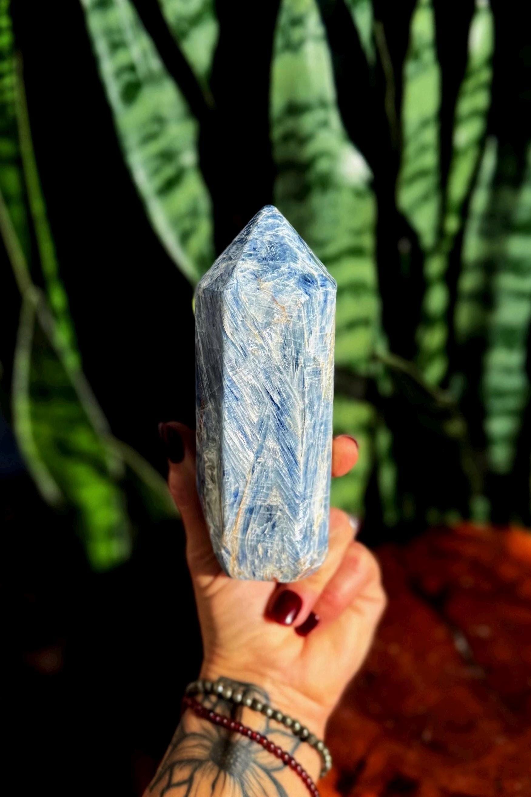 Blue Kyanite Crystal Tower - For Enhanced Meditation & Total Chakra Alignment - Healing Crystal Blue Kyanite Crystal Tower - For Enhanced Meditation & Total Chakra Alignment - Healing Crystal