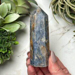 Kyanite Point | 141g | - #10 (polished Blue Crystal Tower, Throat Chakra, Peace)