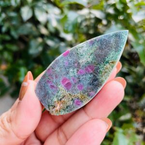 Ruby In Kyanite Fuchsite Crystal (47.8g) Standing Candle Kyanite Ruby Smooth Standing Point Natural Gemstone