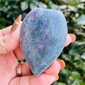 Ruby In Kyanite Fuchsite Crystal (118.5g) Standing Candle Kyanite Ruby Smooth Standing Point Natural Gemstone